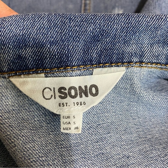 Ci Sono Distressed Denim Blue Jean Jacket - Picture 5 of 6